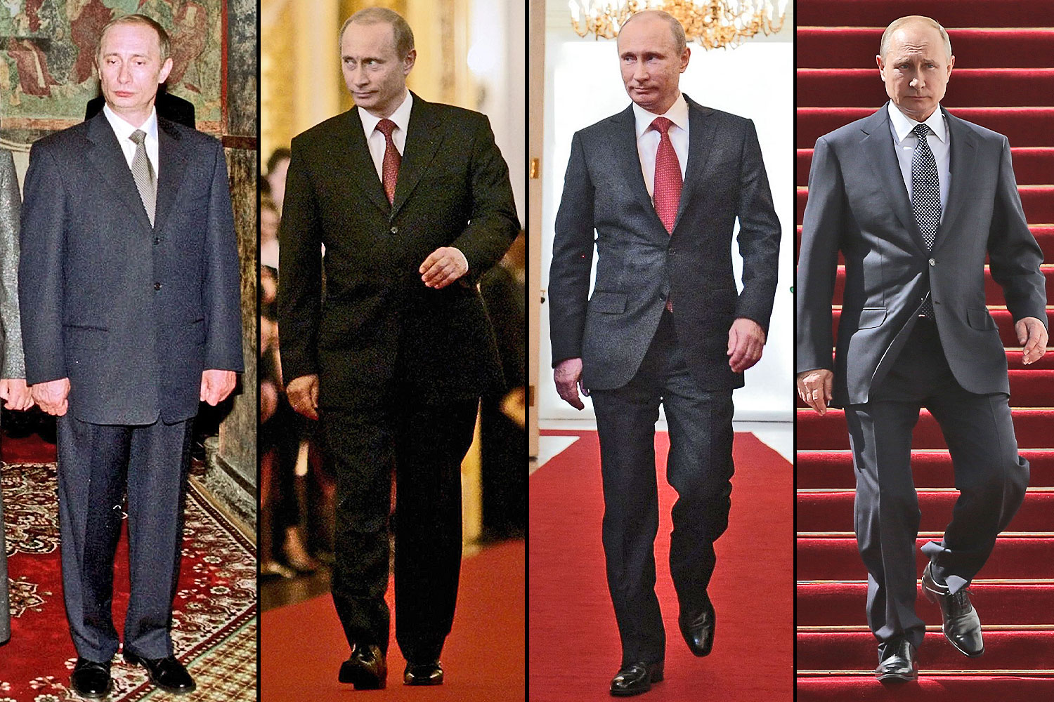 Las inauguraciones presidenciales de Putin a lo largo de los años: en 2000, 2004, 2012 y 2018